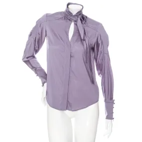 2005 Dusty Lavender Silk Bow-Neck Blouse