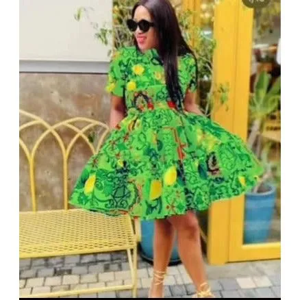 African Print Floral Dress