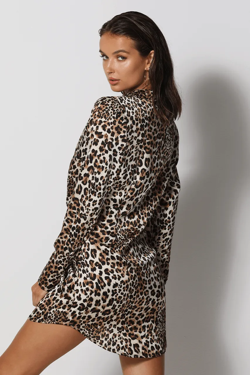 Aja Mini Dress - Leopard