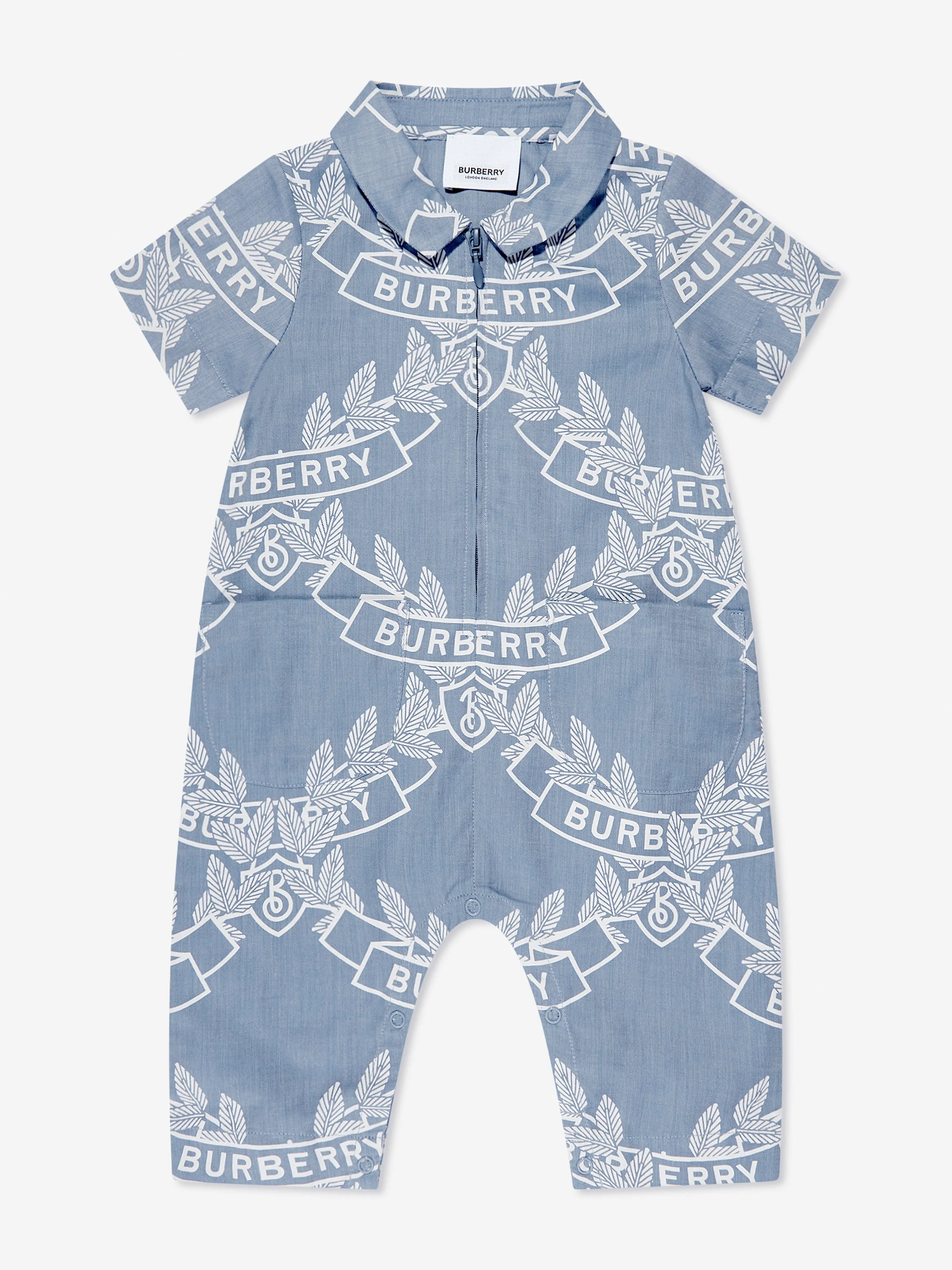 Baby Boys Andreas Crest Romper in Blue