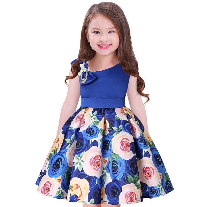 Baby Girl Princess Birthday Wedding Party  Dress With Bow