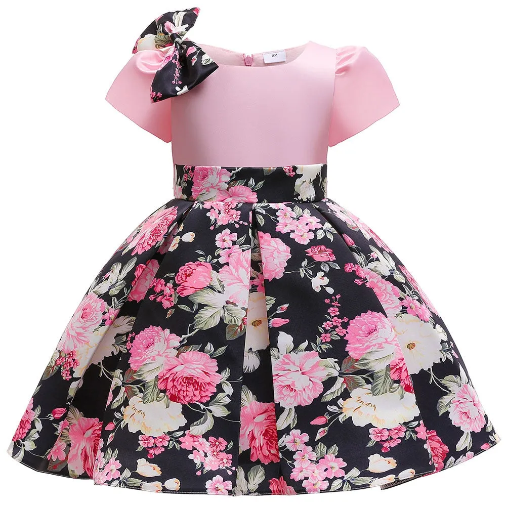 Baby Girl Princess Birthday Wedding Party  Dress With Bow