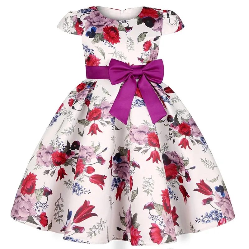 Baby Girl Princess Birthday Wedding Party  Dress With Bow