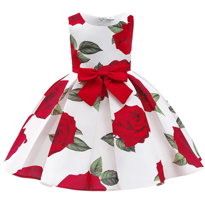 Baby Girl Princess Birthday Wedding Party  Dress With Bow