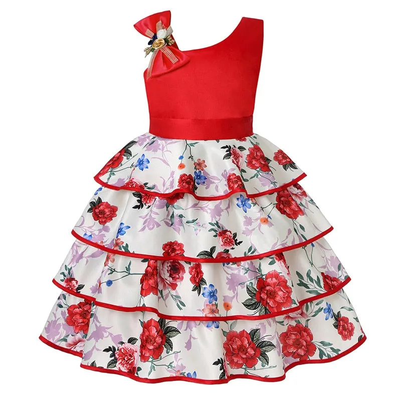 Baby Girl Princess Birthday Wedding Party  Dress With Bow