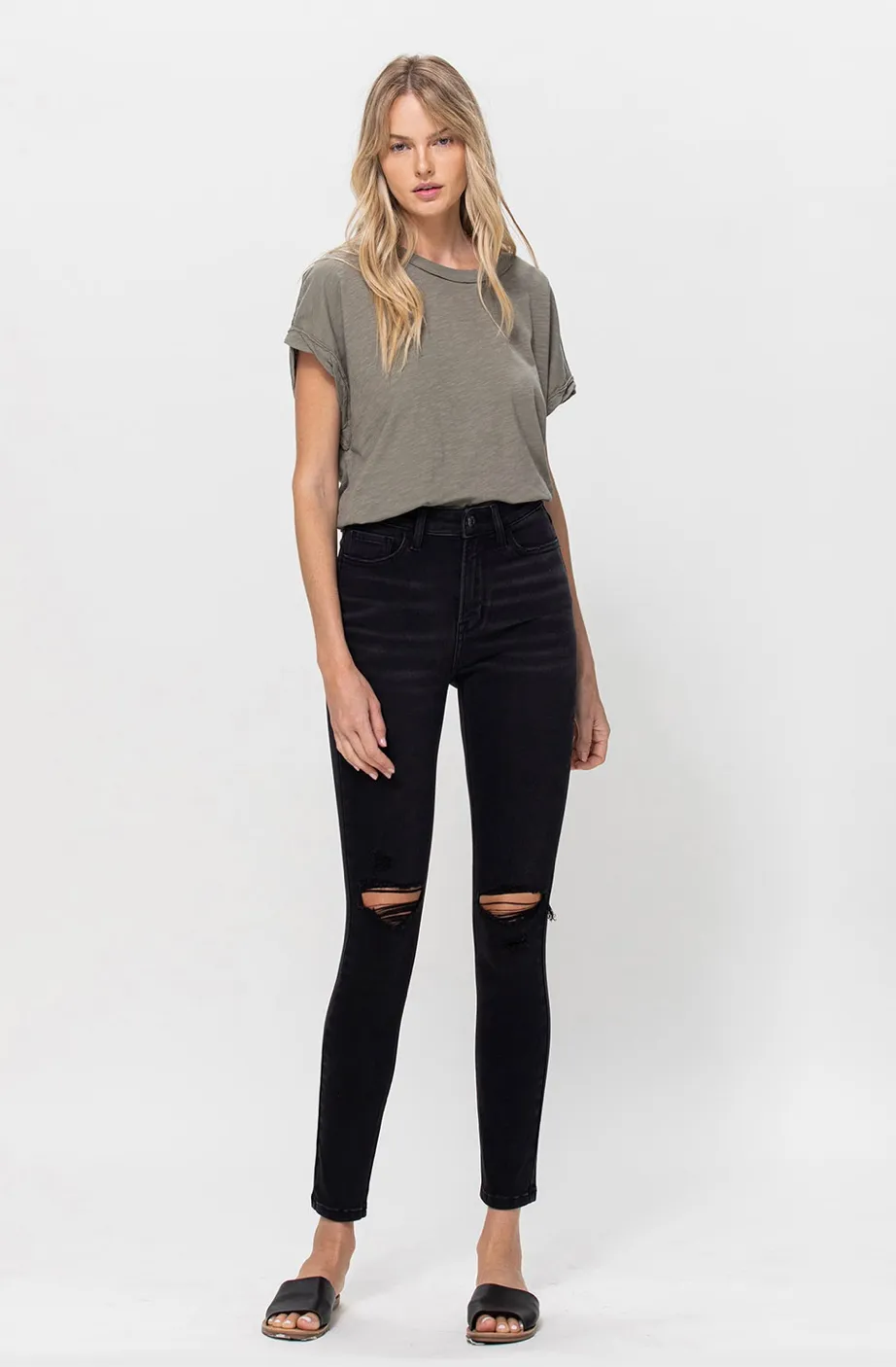 Back in Black Distressed Skinnies by Vervet