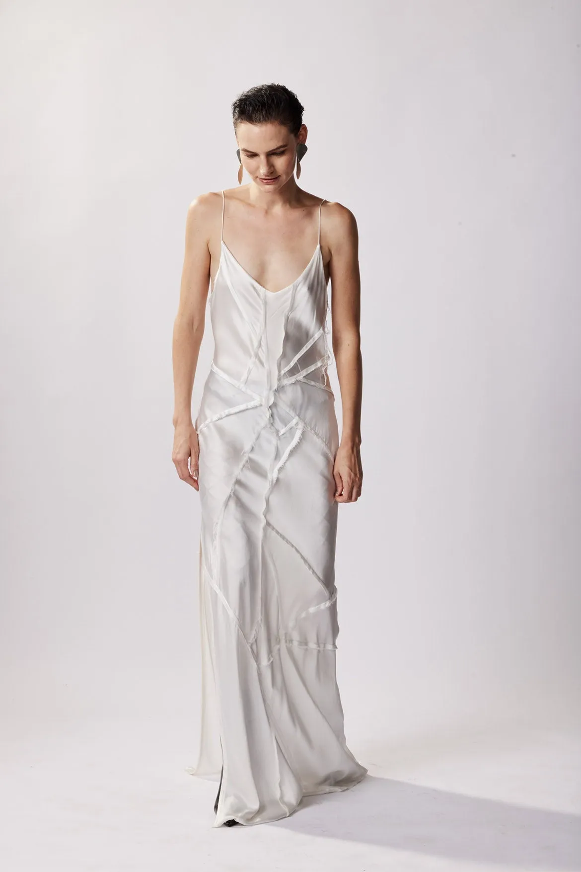 BM Elongated Recycled Dress with Slit - Limestone