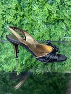 Brand New Chanel Camellia Satin Slingbacks 36.5