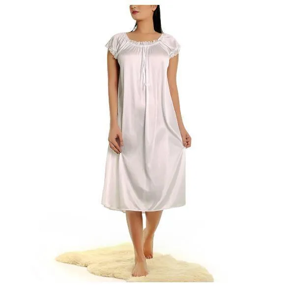 Cap Sleeves Mid-Calf Length Nighty