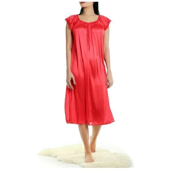 Cap Sleeves Mid-Calf Length Nighty