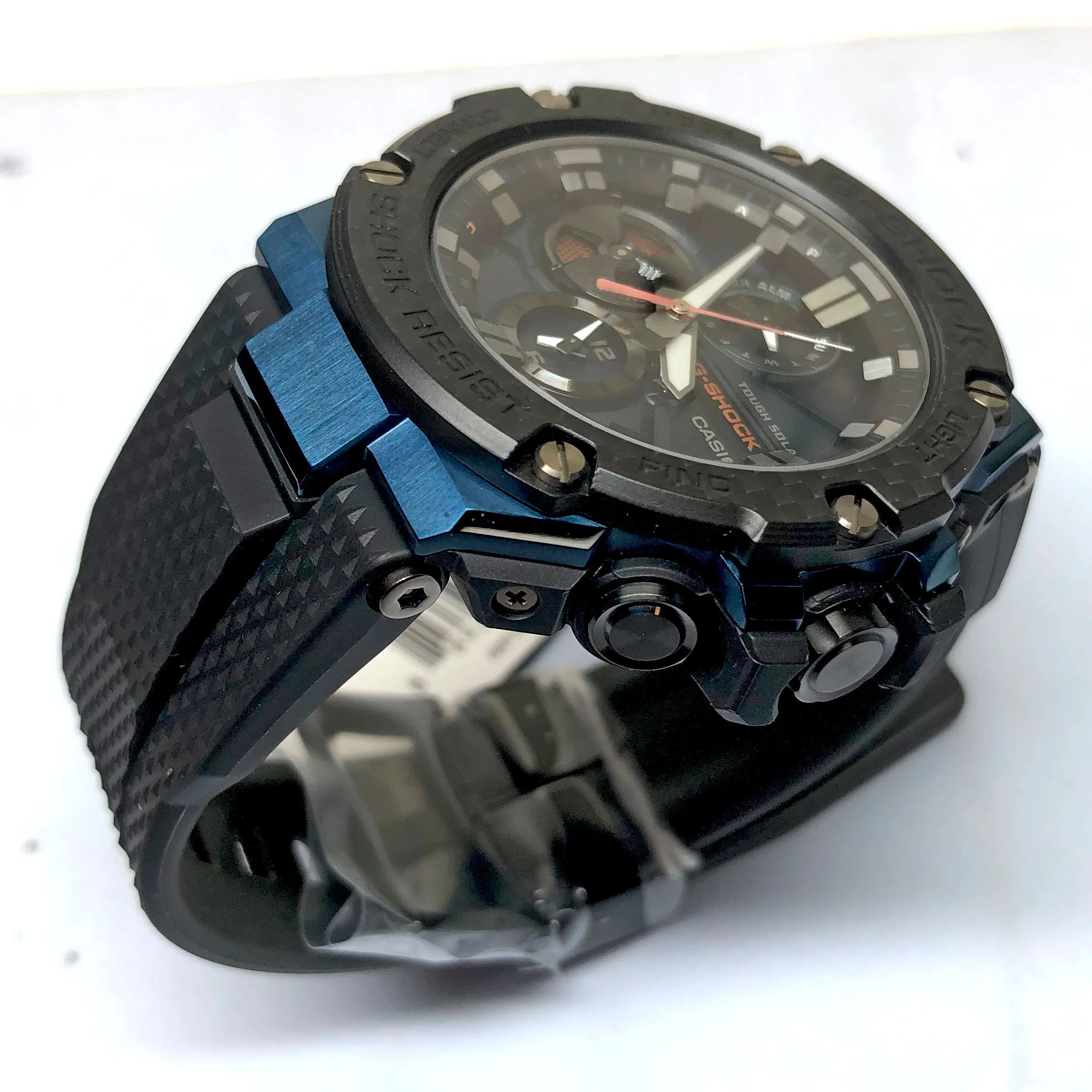 Casio G-Shock G-Steel Blue Rose Gold Solar Watch GSTB100XB-2A