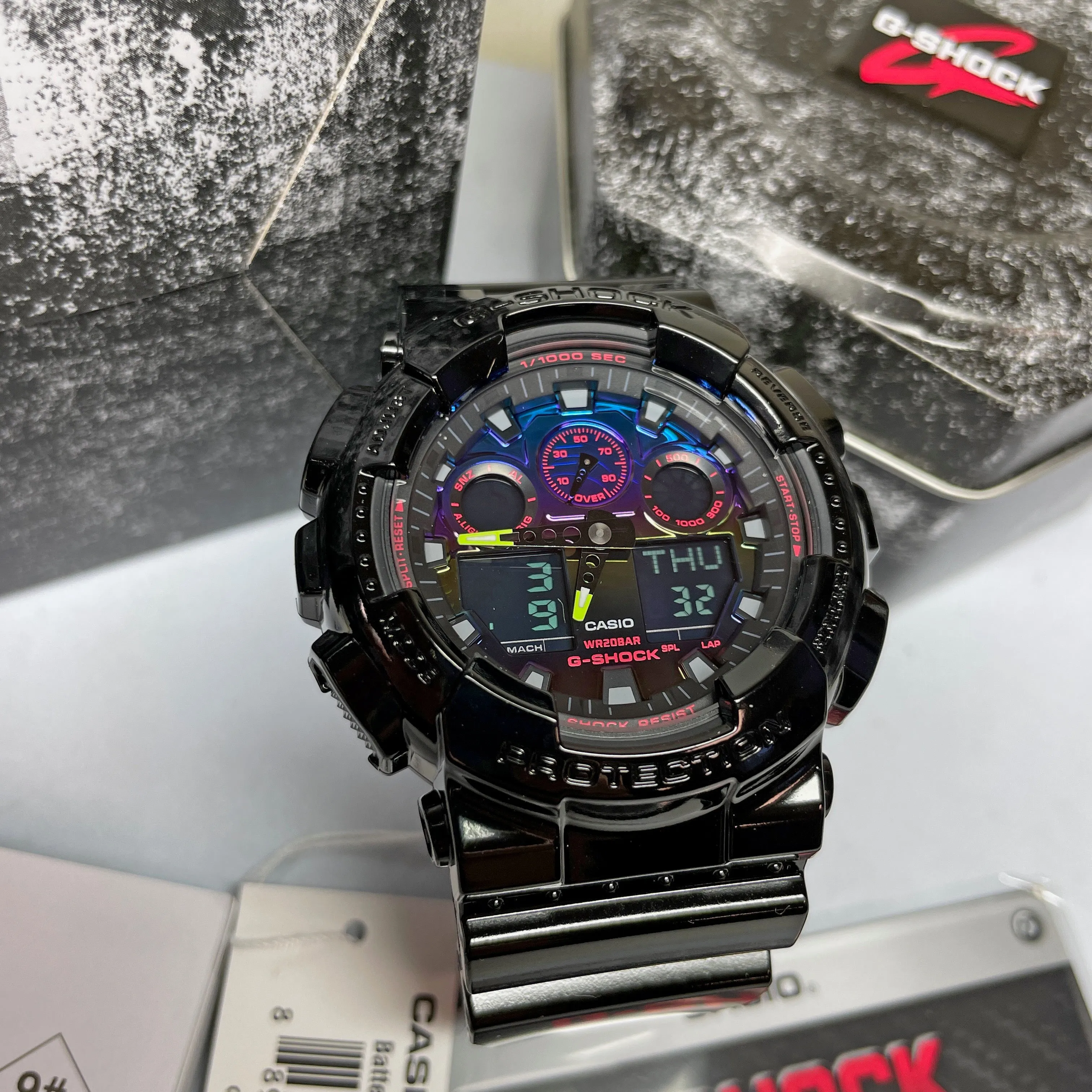 CASIO G-SHOCK GA100RGB-1A Garish Rainbow Gamers RGB Watch