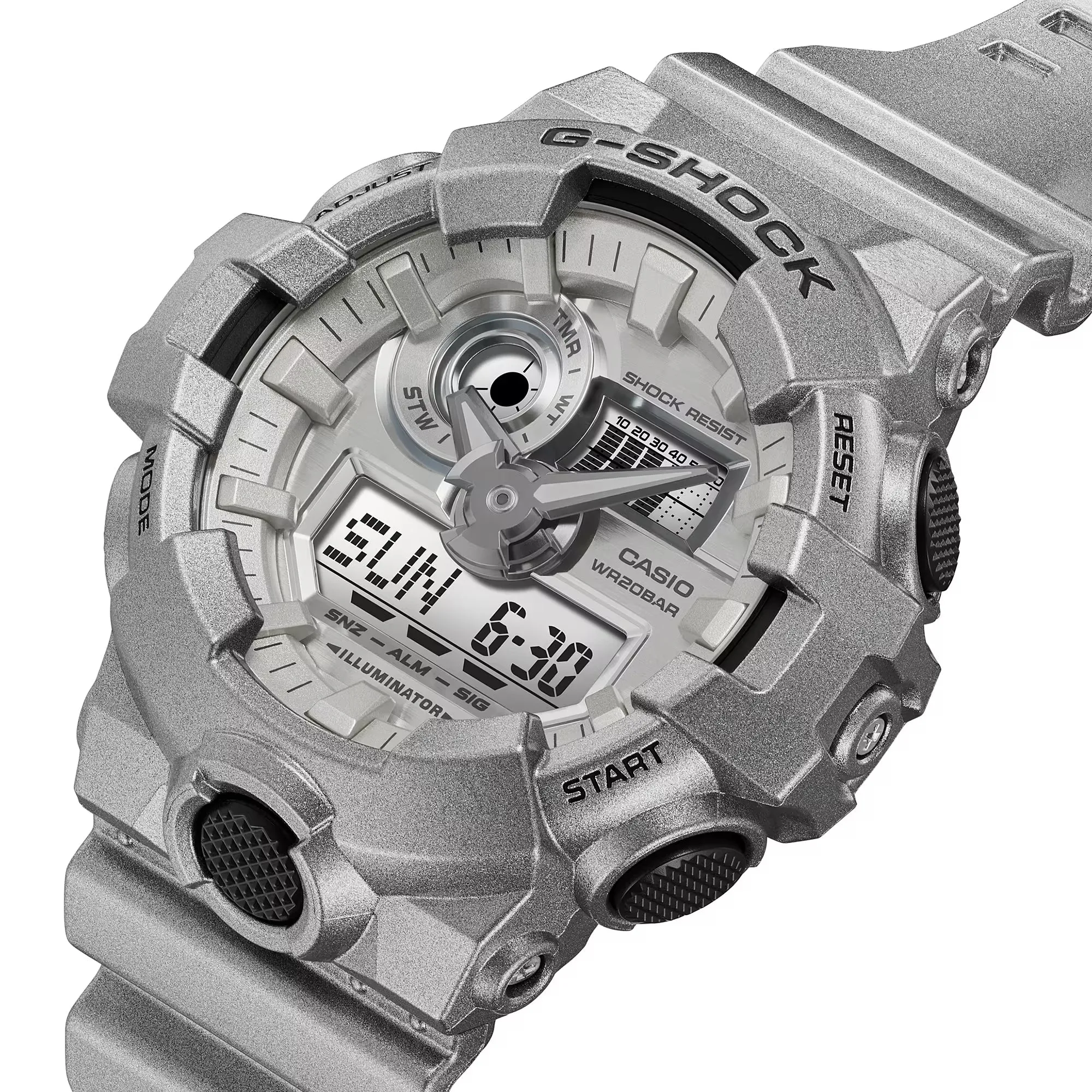 CASIO G-SHOCK GA700FF-8A Forgotten Future Silver Metallic Skeleton Watch