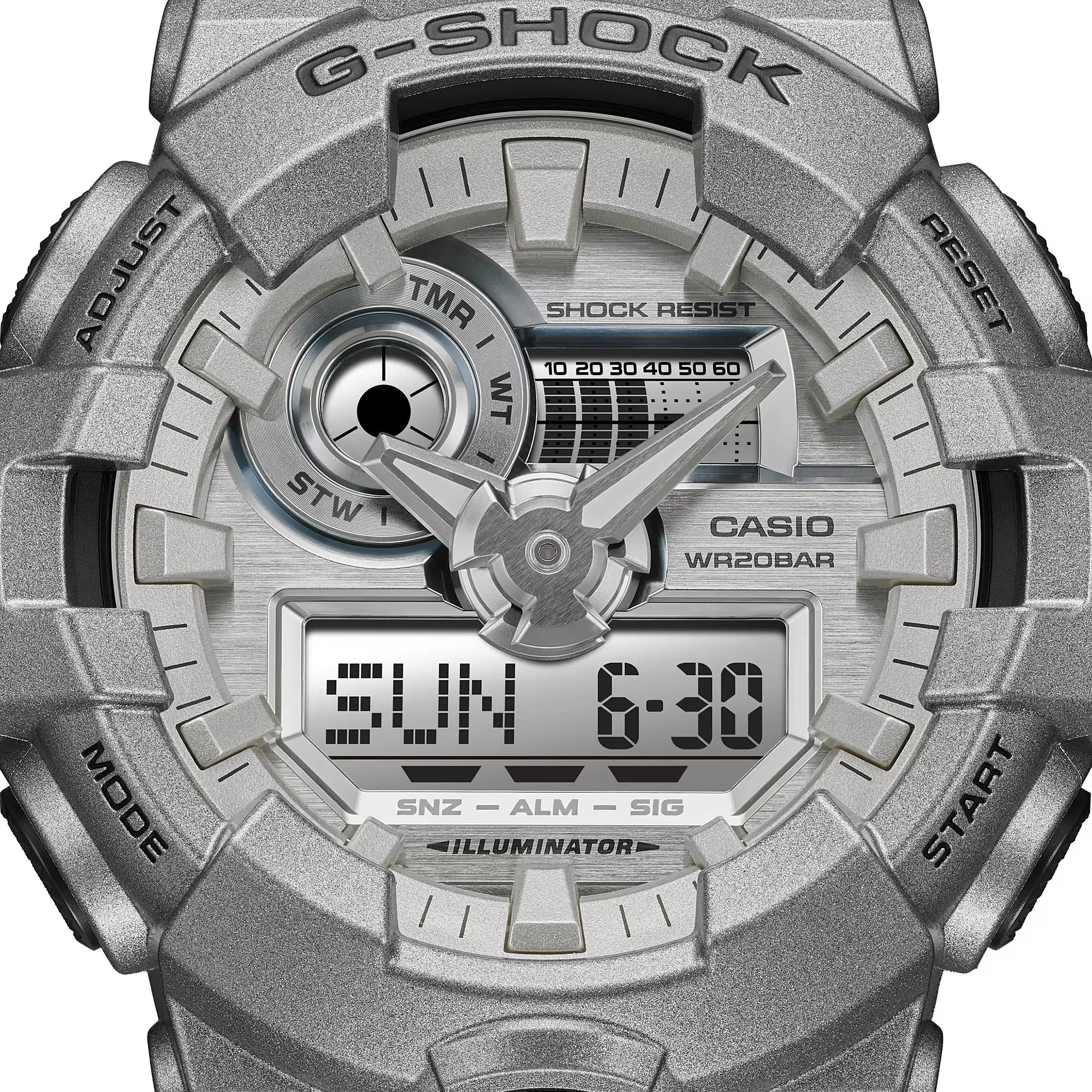 CASIO G-SHOCK GA700FF-8A Forgotten Future Silver Metallic Skeleton Watch