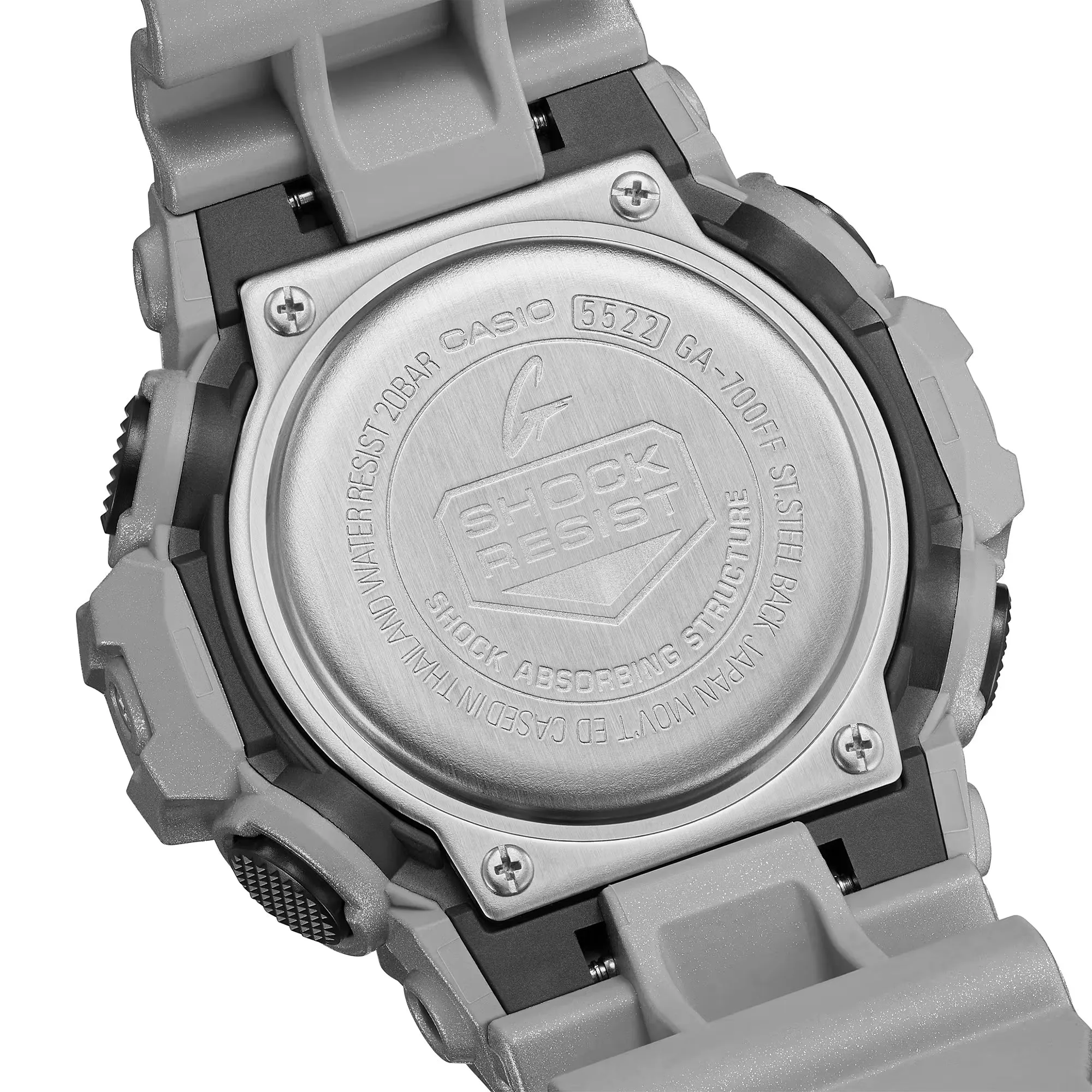 CASIO G-SHOCK GA700FF-8A Forgotten Future Silver Metallic Skeleton Watch