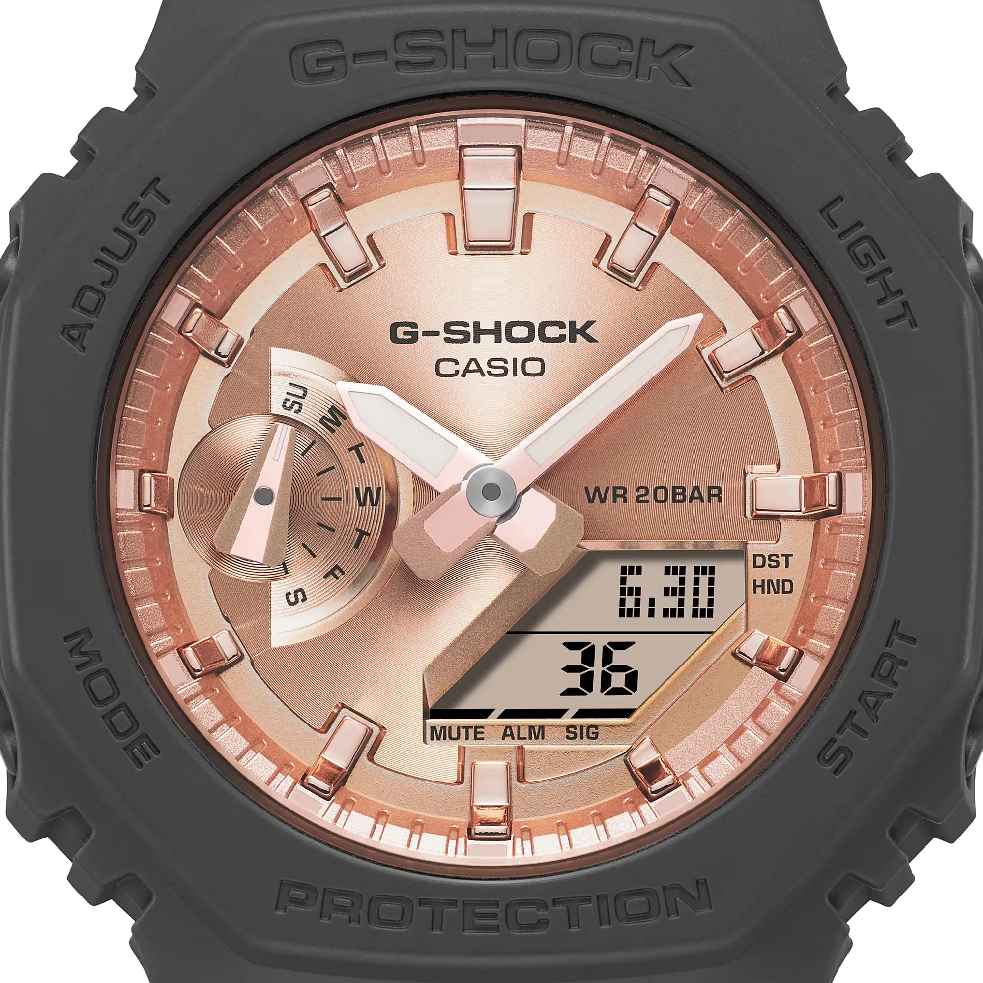 Casio G-Shock GMAS2100 “Mini CasiOak” Black Metallic Gold Watch GMAS2100MD-1A