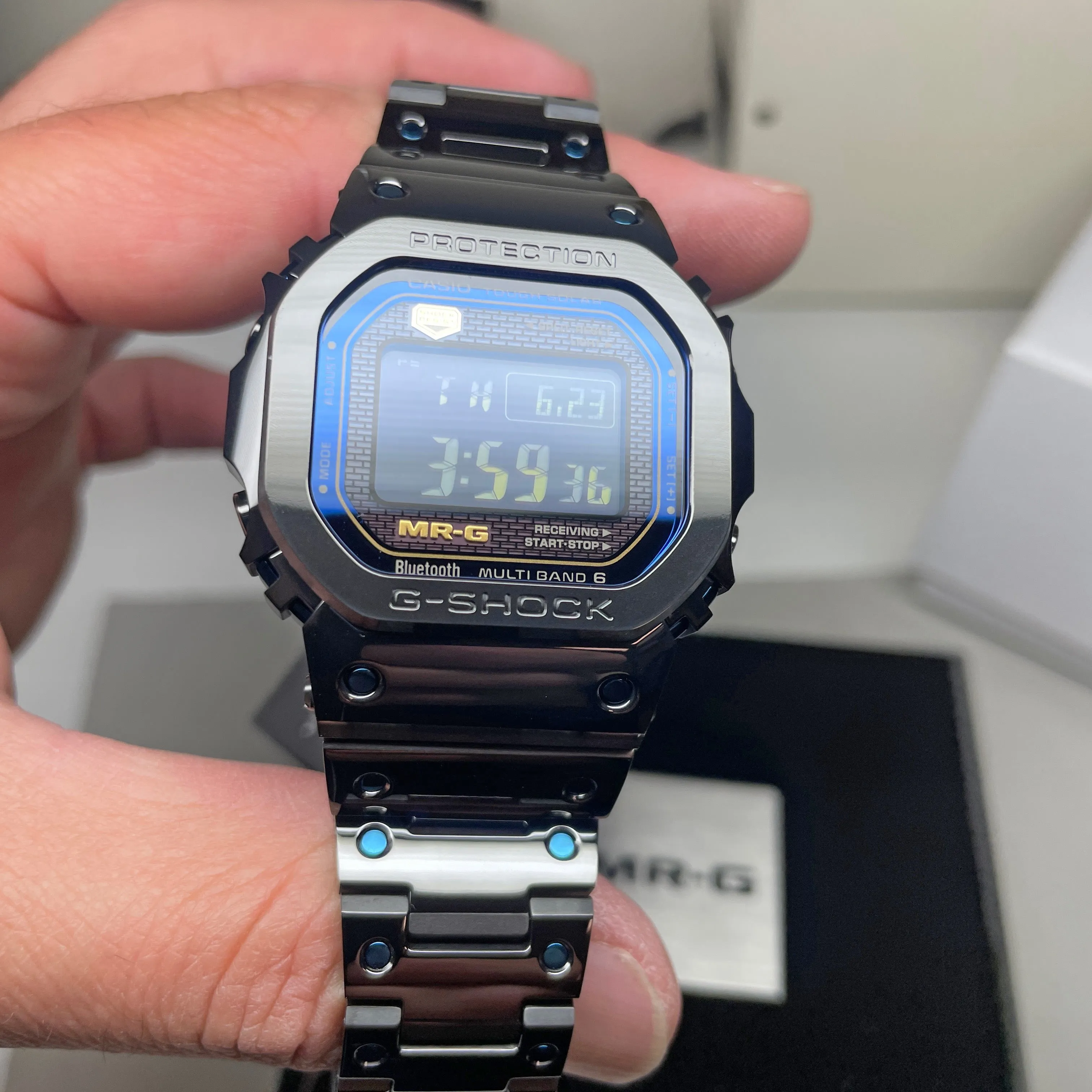 Casio G-SHOCK MRG Ao Zumi Blue Black Titanium Square MRGB5000-BA1 Watch Limited Edition