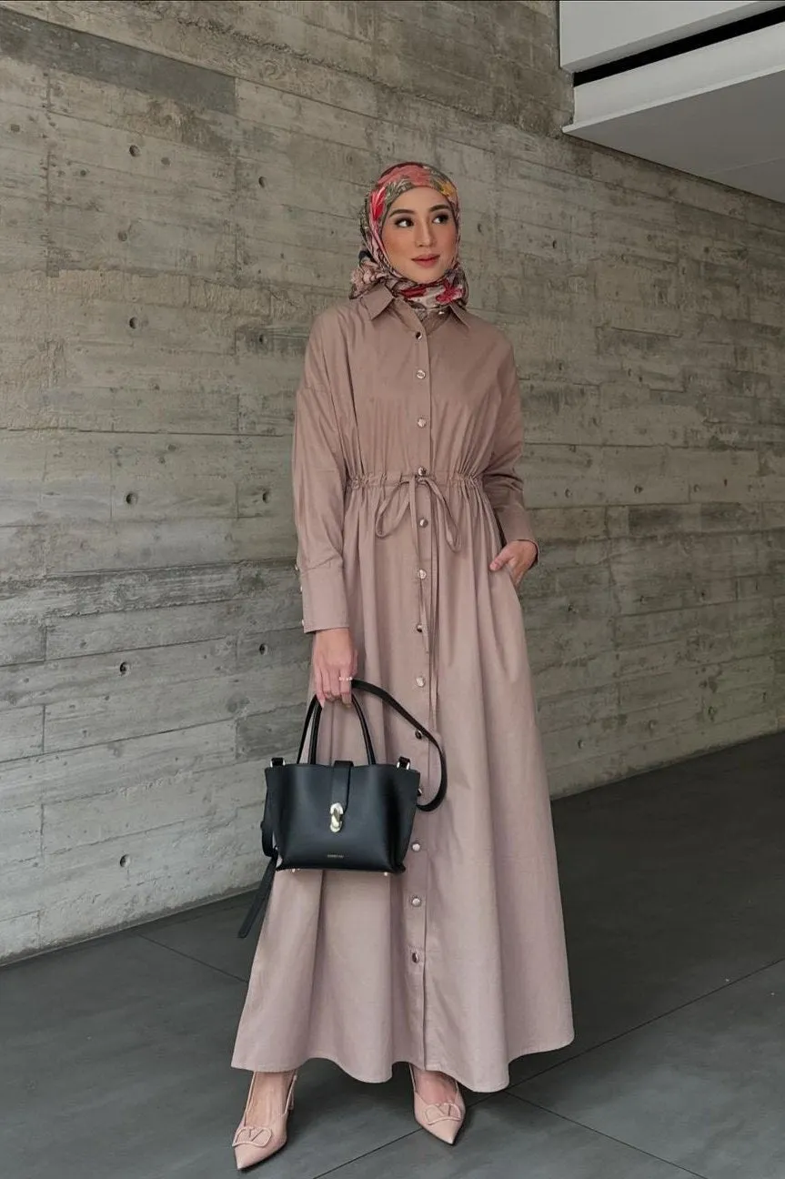 Casual Dress - Mocca - Dress Wanita Bahan Katun DS1610580