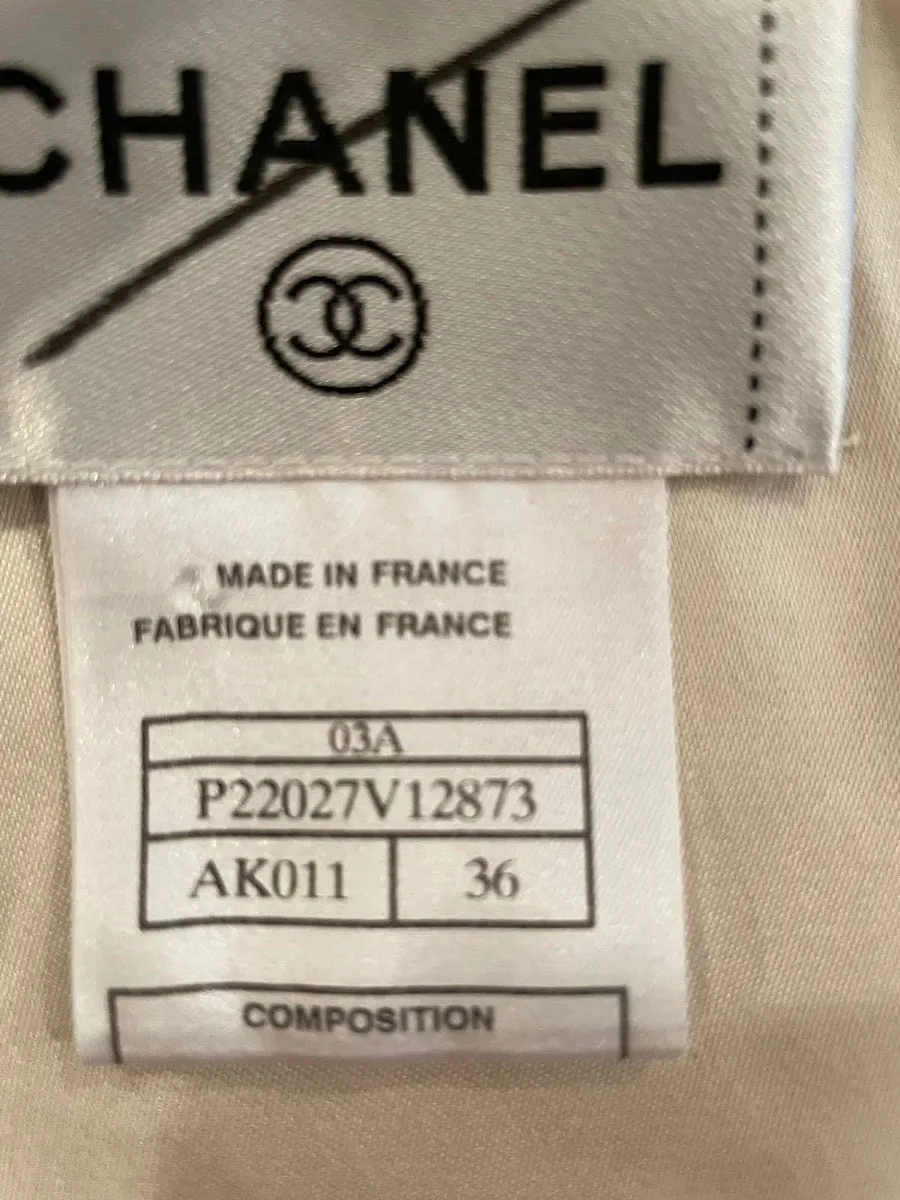 Chanel 03A Snap Collection 2003 Fall Off White/Ivory Blouse Top FR 36 US 2/4