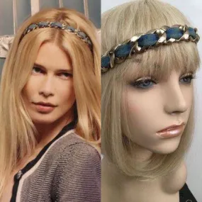 Chanel 08C 2008 Cruise Denim Chain Link Headband Hair Accessory, Necklace, Bracelet