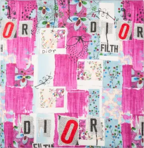 Christian Dior Filth Logo Quilt Printed Scarf