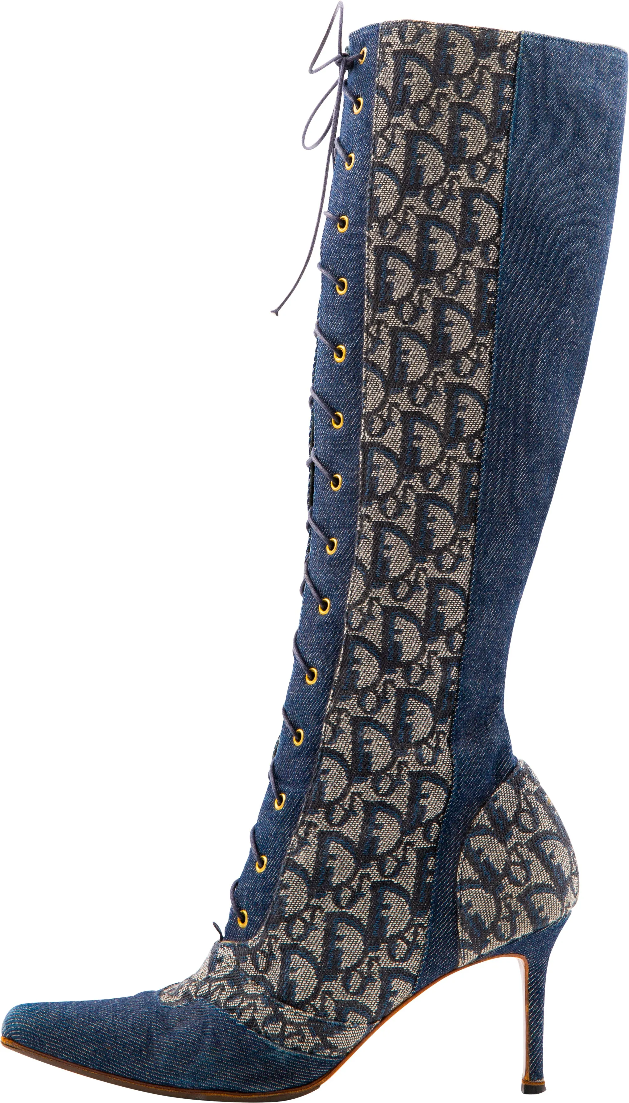 Christian Dior Spring 2000 Monogram Denim Boots