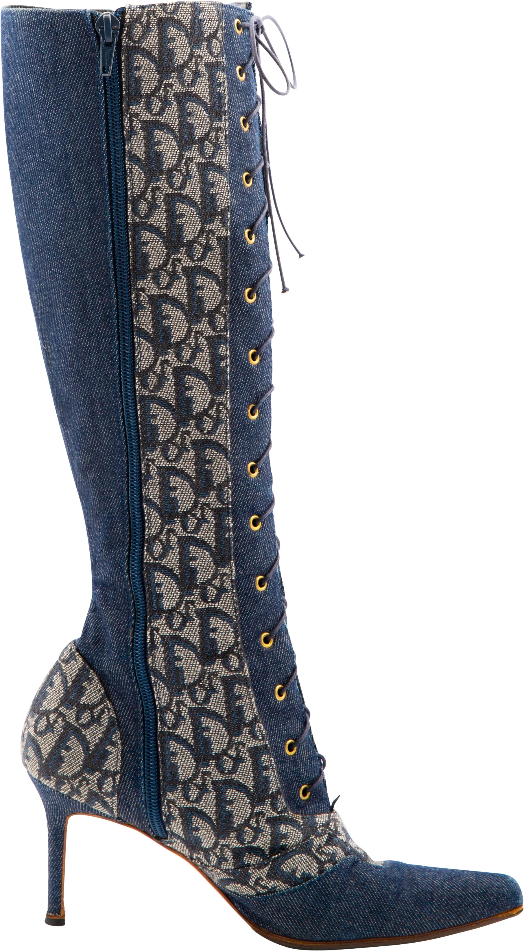 Christian Dior Spring 2000 Monogram Denim Boots