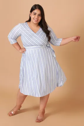 Cool Blues True Wrap Dress