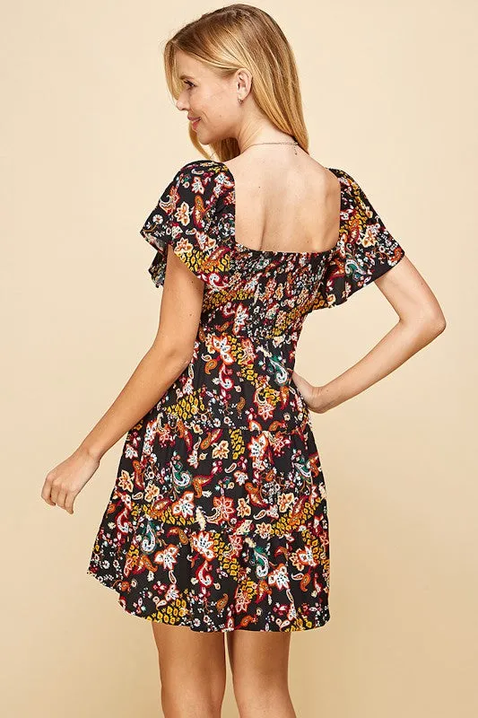 CORINE FLORAL MINI DRESS