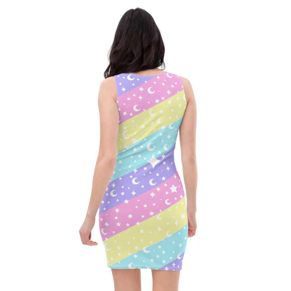 Cosmic Rainbow Bodycon Dress