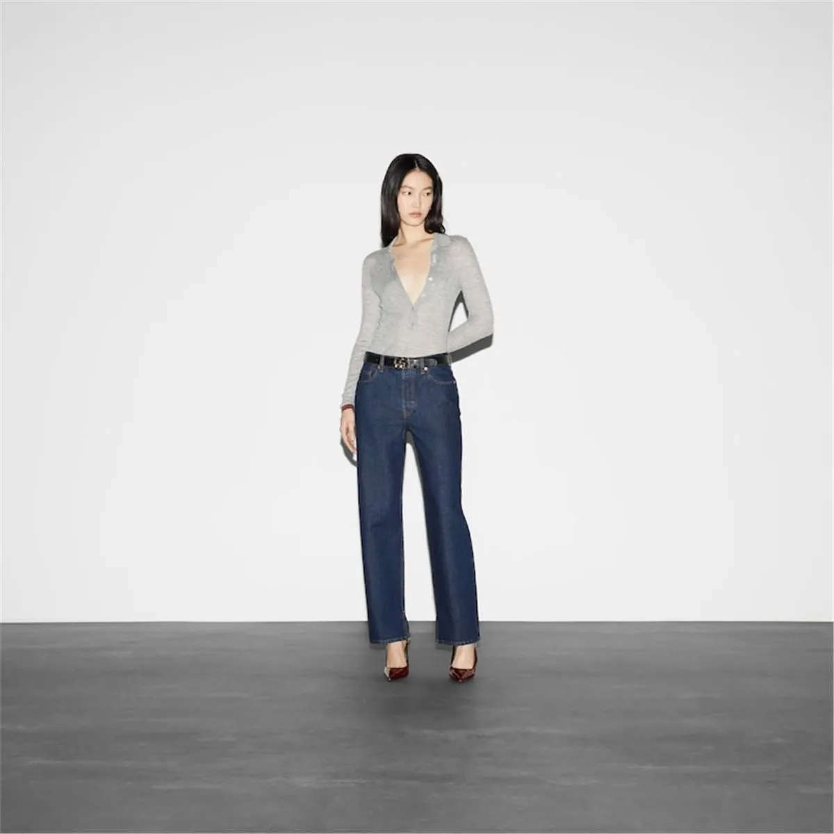 DENIM TROUSER WITH GUCCI LABEL