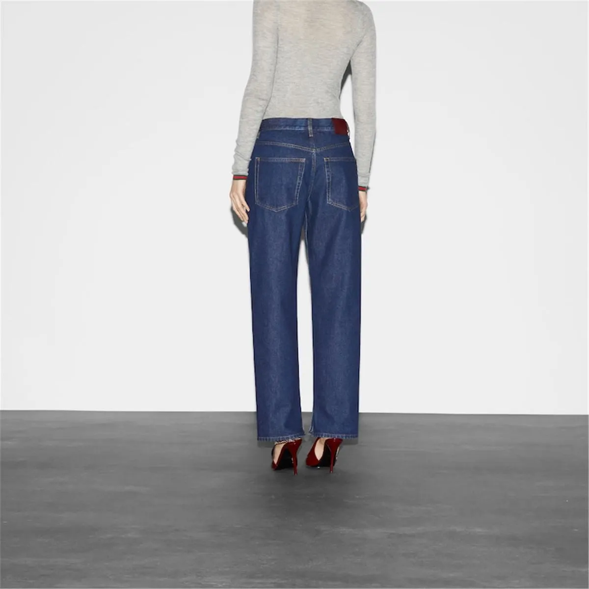 DENIM TROUSER WITH GUCCI LABEL