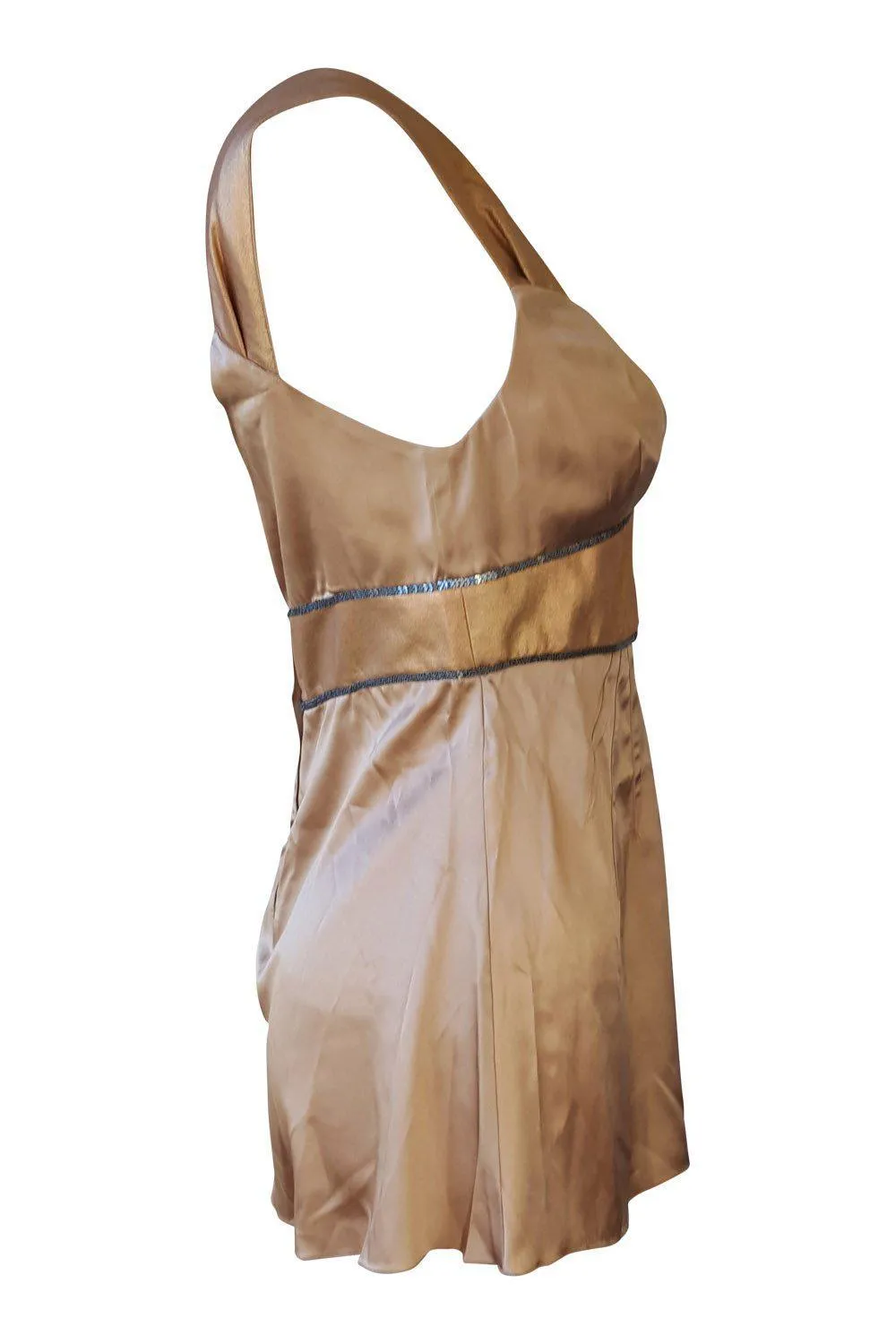 DOLCE & GABBANA Silk Mix Vintage Style Camisole With Metallic Detail (L)