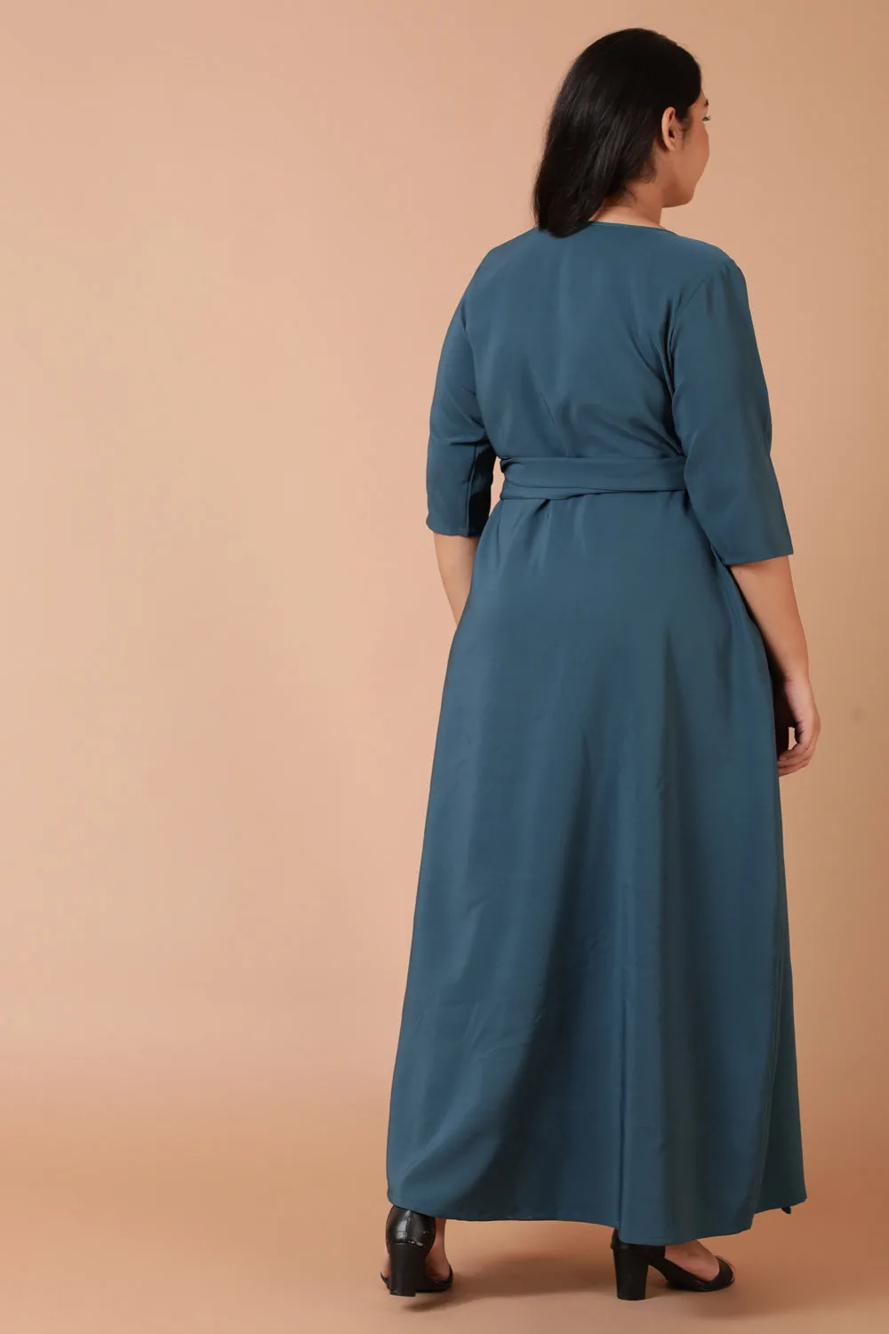 Emerald Cocktail True Wrap Maxi Dress