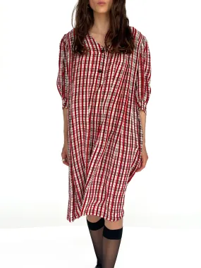 Givenchy Plaid Silk Voluminous Dress (L)