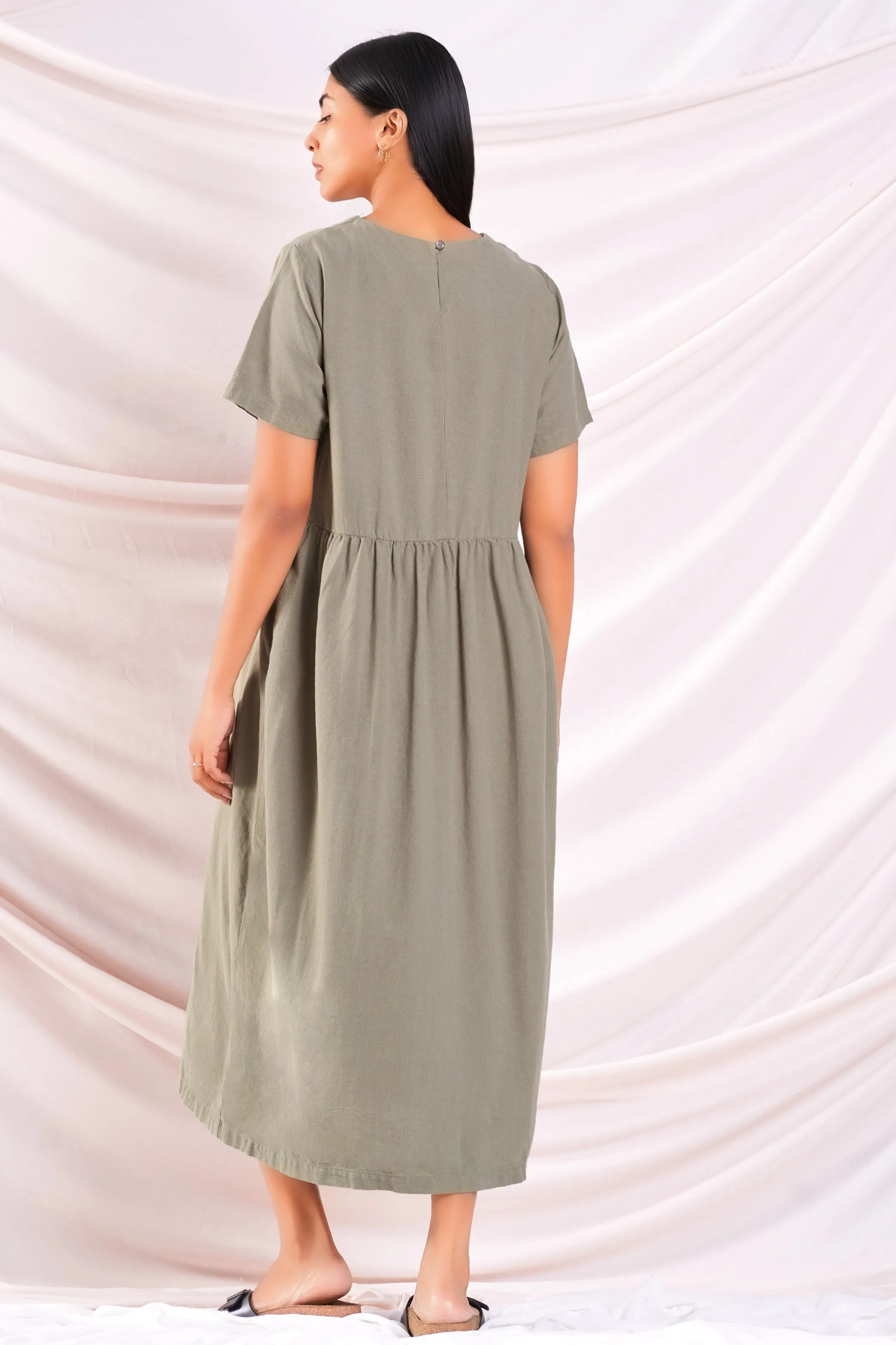 Green Oversized Shift Dress