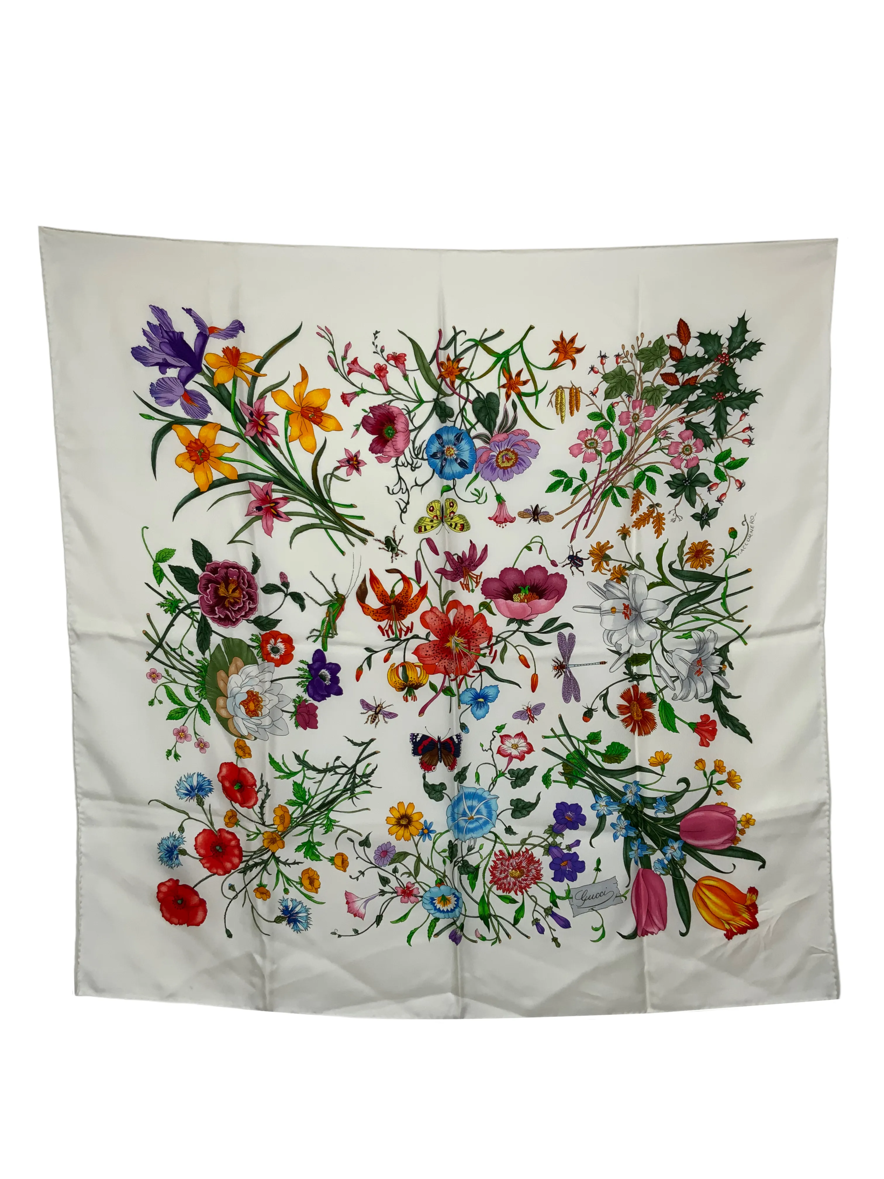 Gucci Josephine Floral Print Silk Scarf