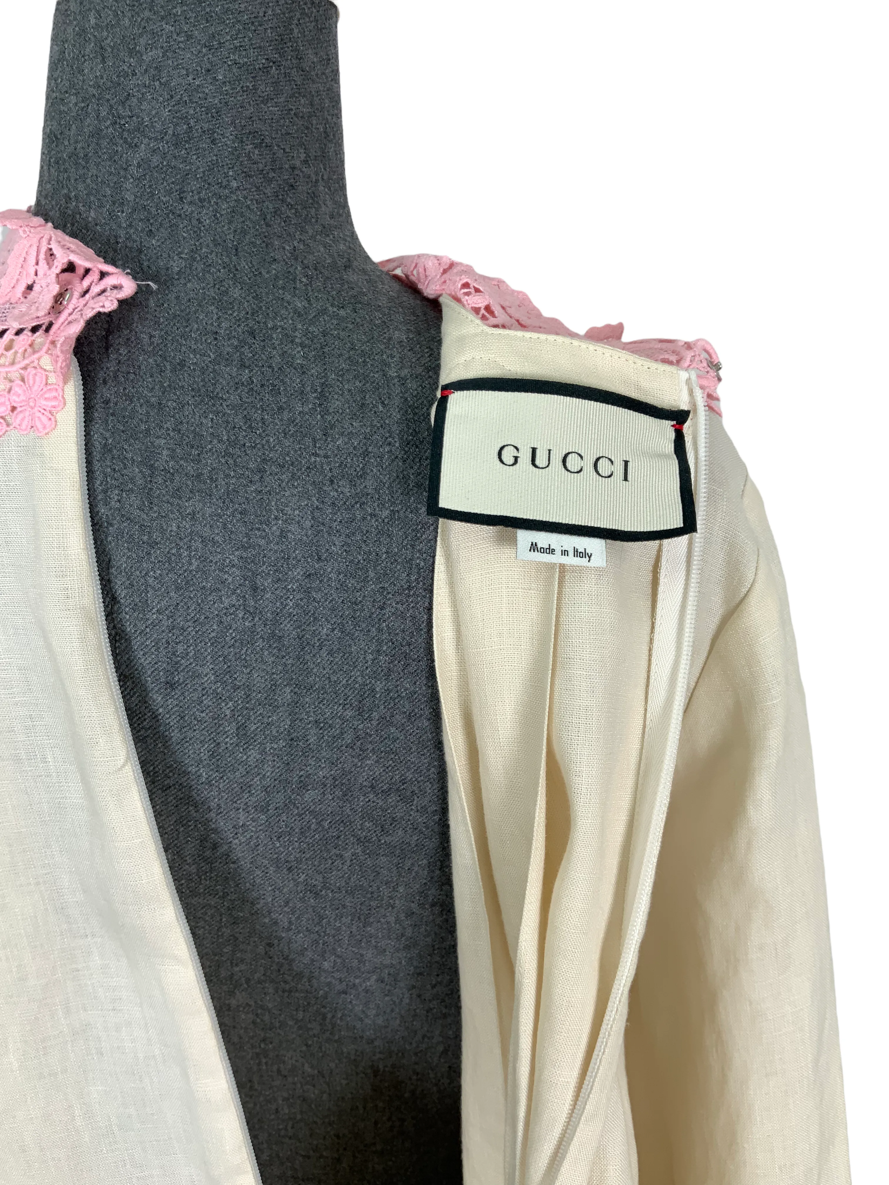 Gucci Linen and Lace Kaftan Dress Size S