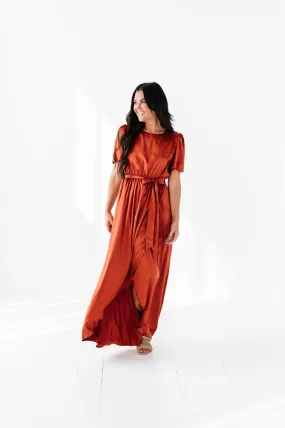 Hollie Tie Dress in Rust