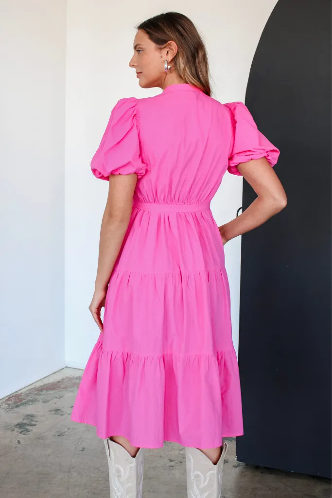 Home To You Midi Dress in Candy Pink