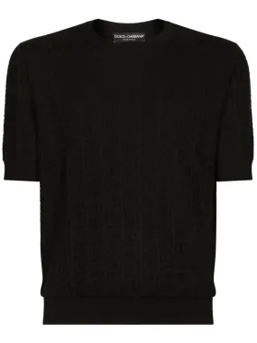 MONOGRAM-JACQUARD SILK T-SHIRT