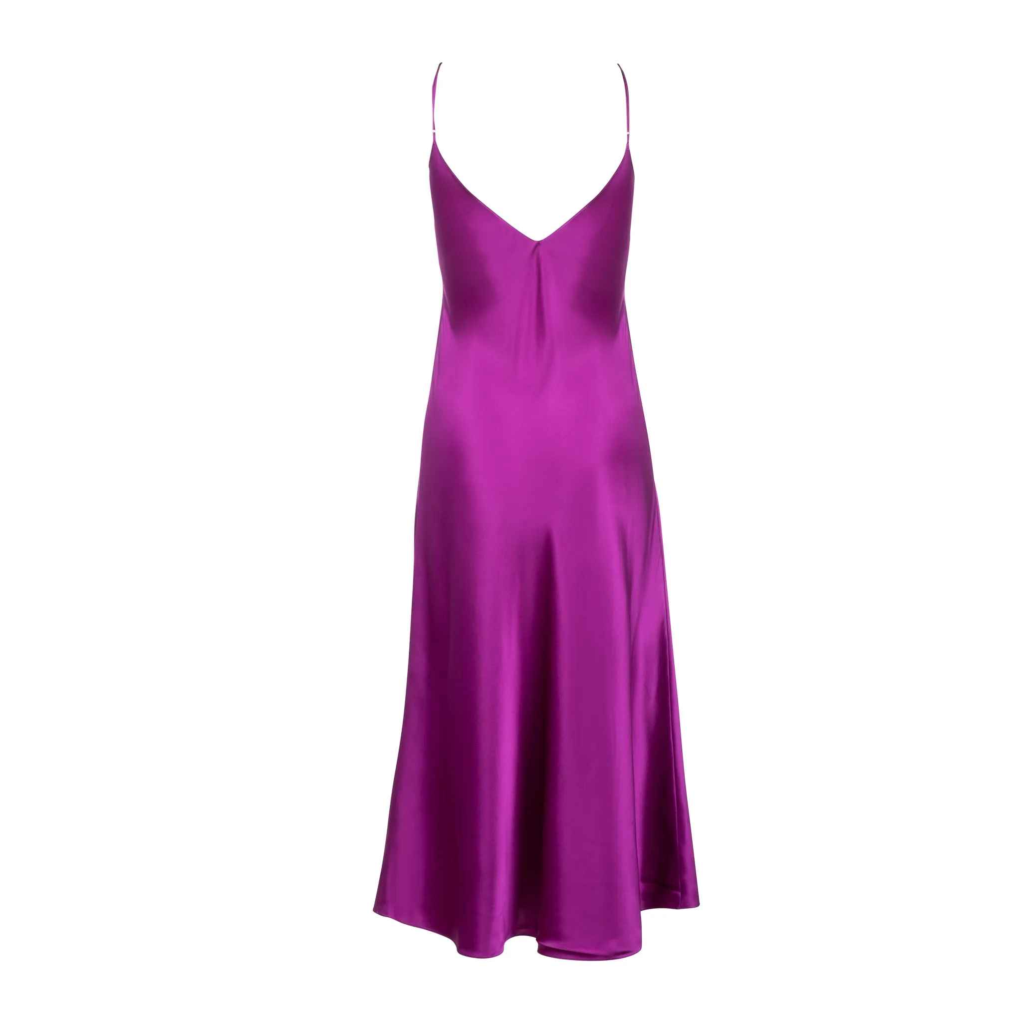 New Fuchsia Midi Slip Dress