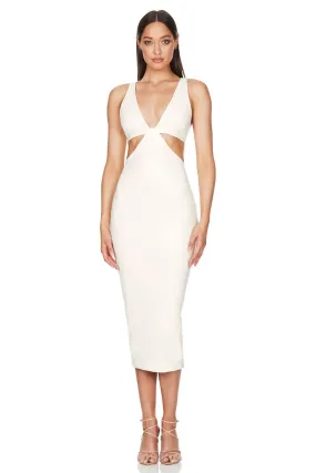 Nookie Alexia Cut Out Midi Dress - White