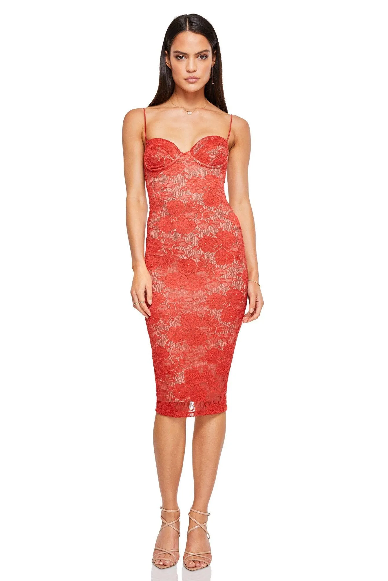 Nookie Heaven Midi Dress - Red