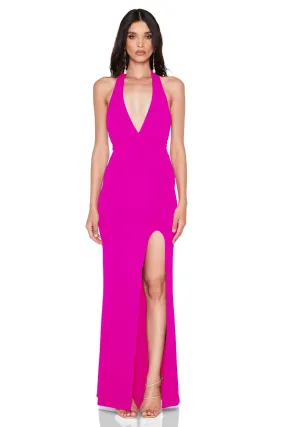 Nookie Illegal Side Split Gown - Fuchsia