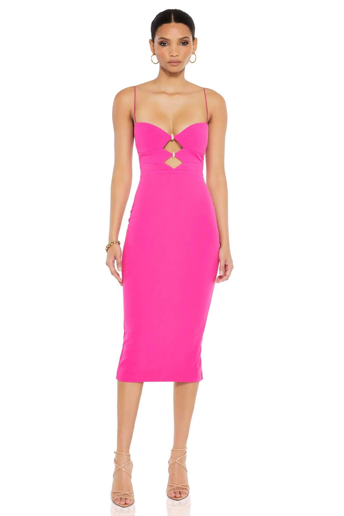 Nookie Muse Midi Dress - Neon Pink