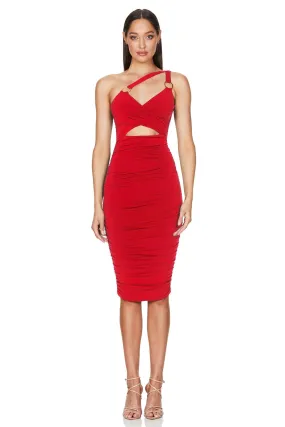 Nookie Riley Ring Midi Dress - Red