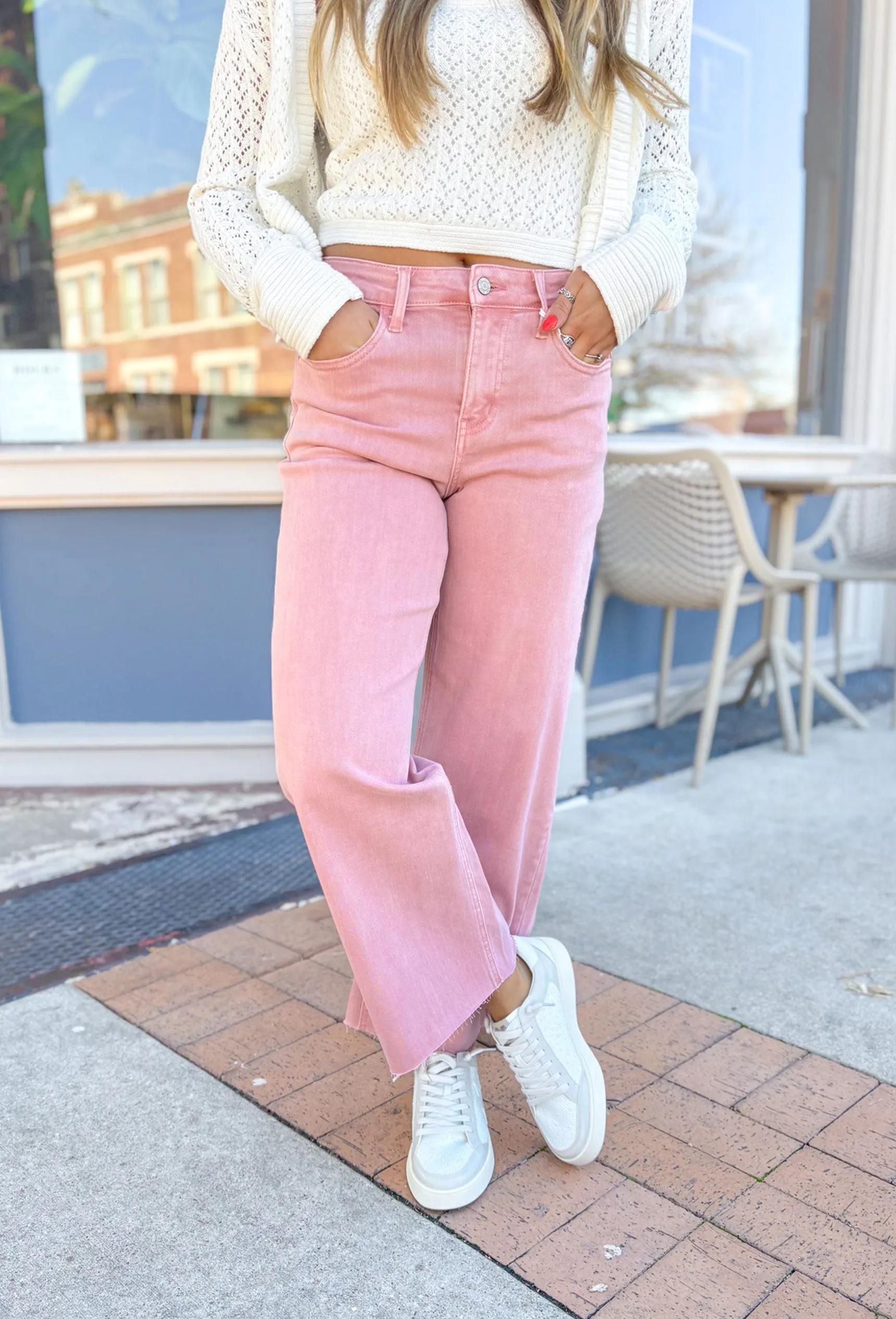 Blush Wide-Leg Olivia Denim by Vervet