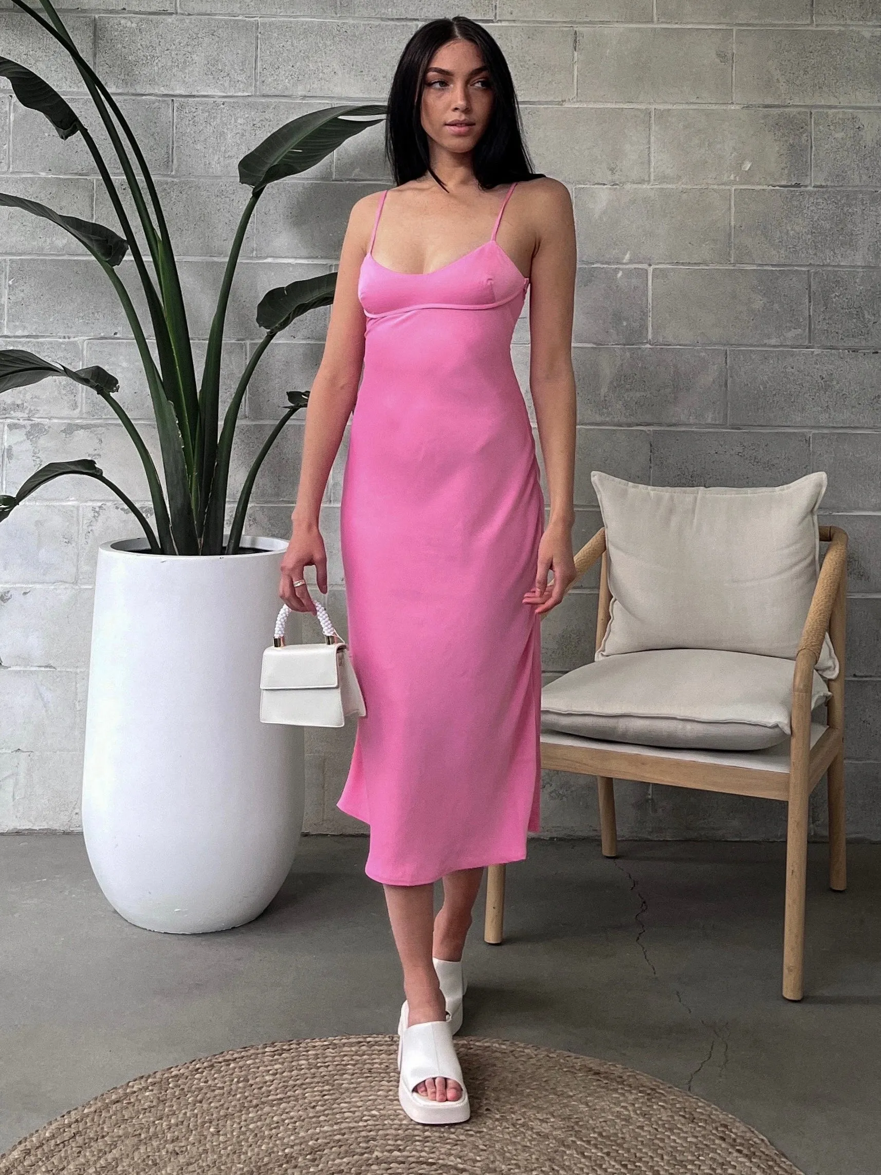 ONLY Mia Satin Midi Dress