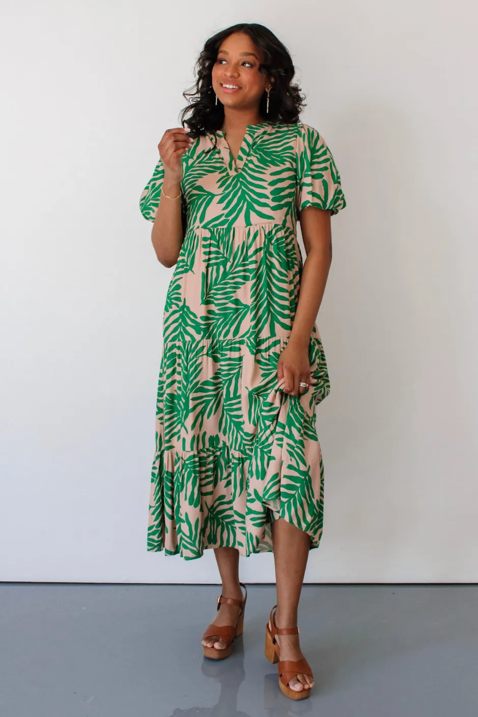 Palm Tree Dreams Midi Dress